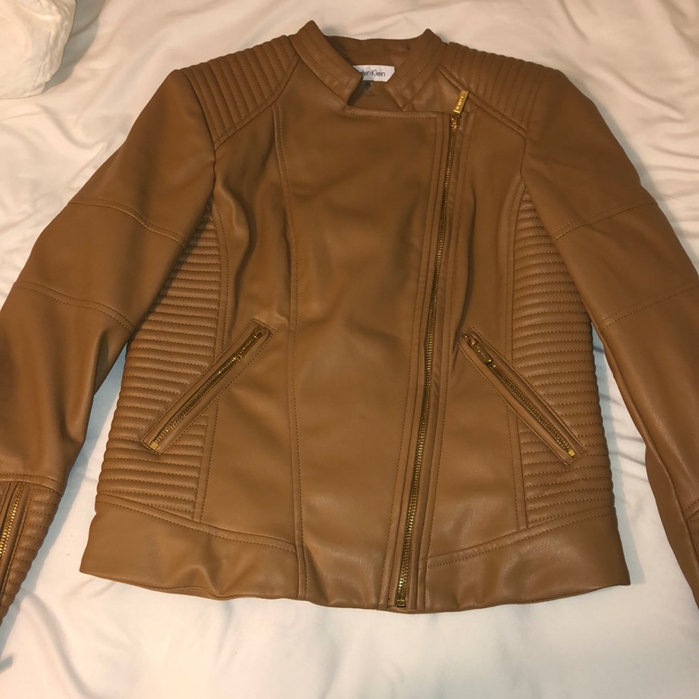 Calvin Klein Tan Leather Jacket